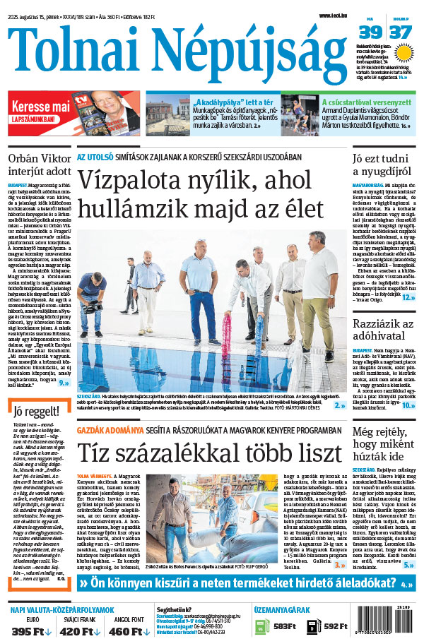 Lapszám: 2025.08.15. + MELLÉKLET
