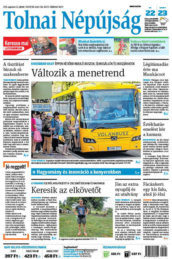 Lapszám: 2025.08.22. + MELLÉKLET