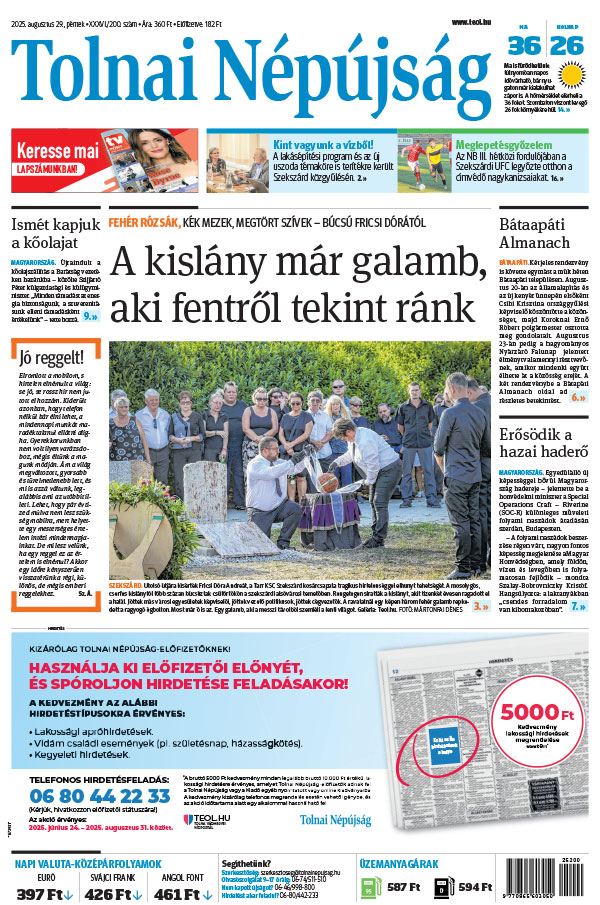 Lapszám: 2025.08.29. + MELLÉKLET
