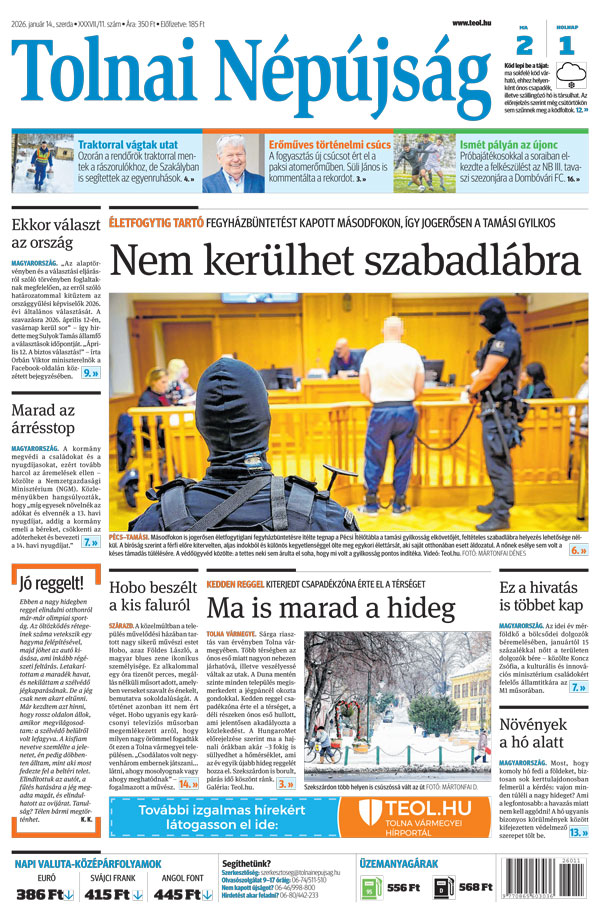Lapszám: 2026. 01. 14.