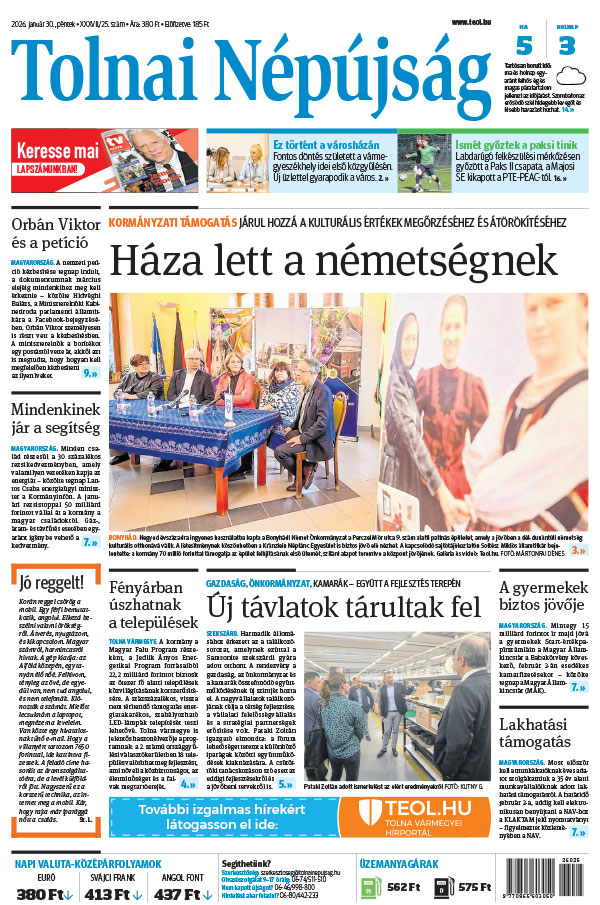 Lapszám: 2026. 01. 30. + MELLÉKLET