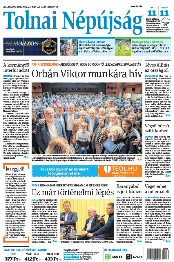 Lapszám: 2026. 02. 11.