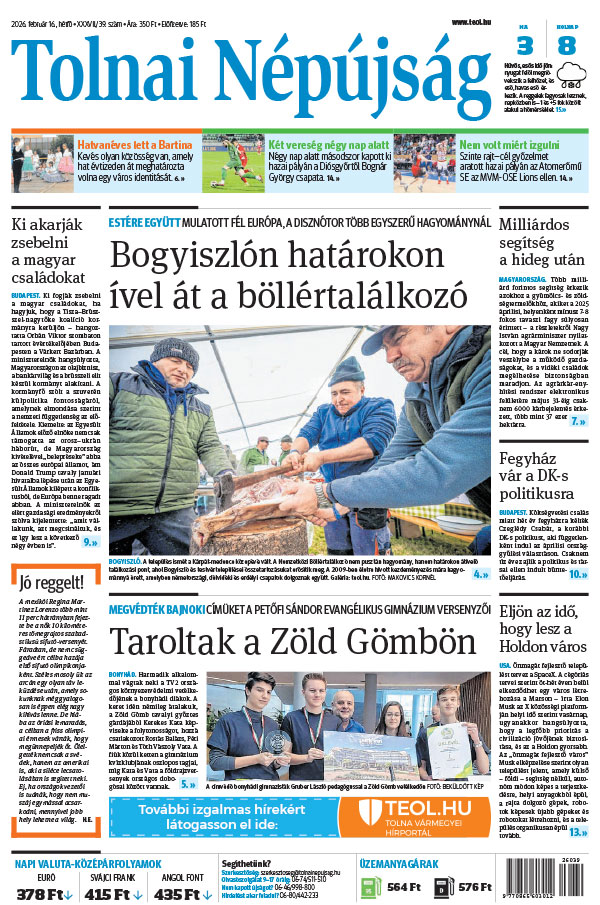 Lapszám: 2026. 02. 16.