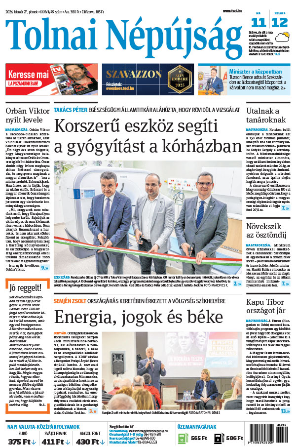 Lapszám: 2026. 02. 27. + MELLÉKLET