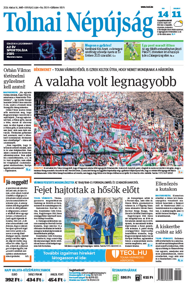 Lapszám: 2026. 03. 16.