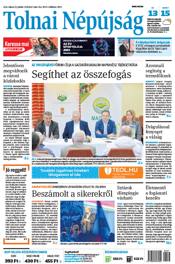 Lapszám: 2026. 03. 20. + MELLÉKLET