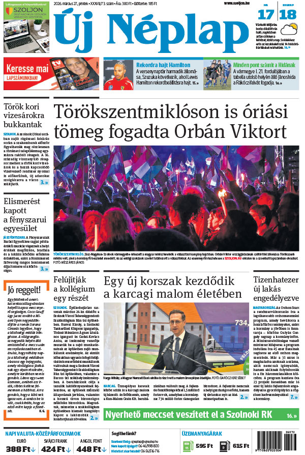 Lapszám: 2026. 03. 27. + MELLÉKLET