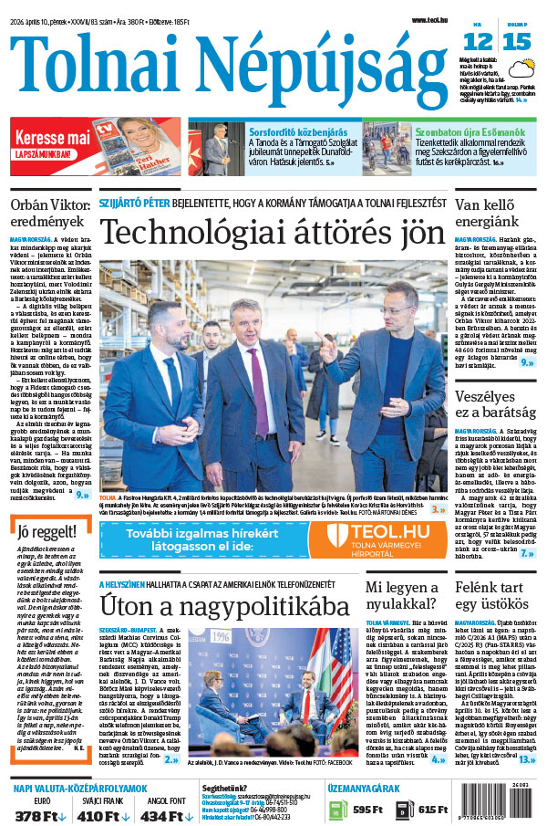 Lapszám: 2026. 04. 10. + MELLÉKLET