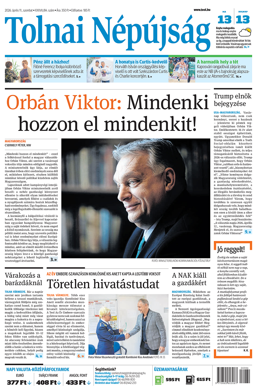 Lapszám: 2026. 04. 11.