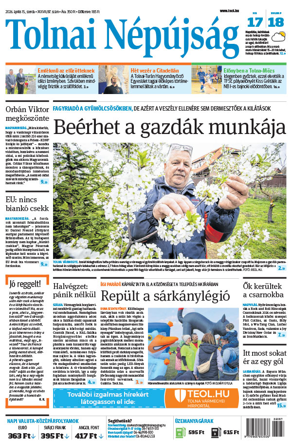 Lapszám: 2026. 04. 15.