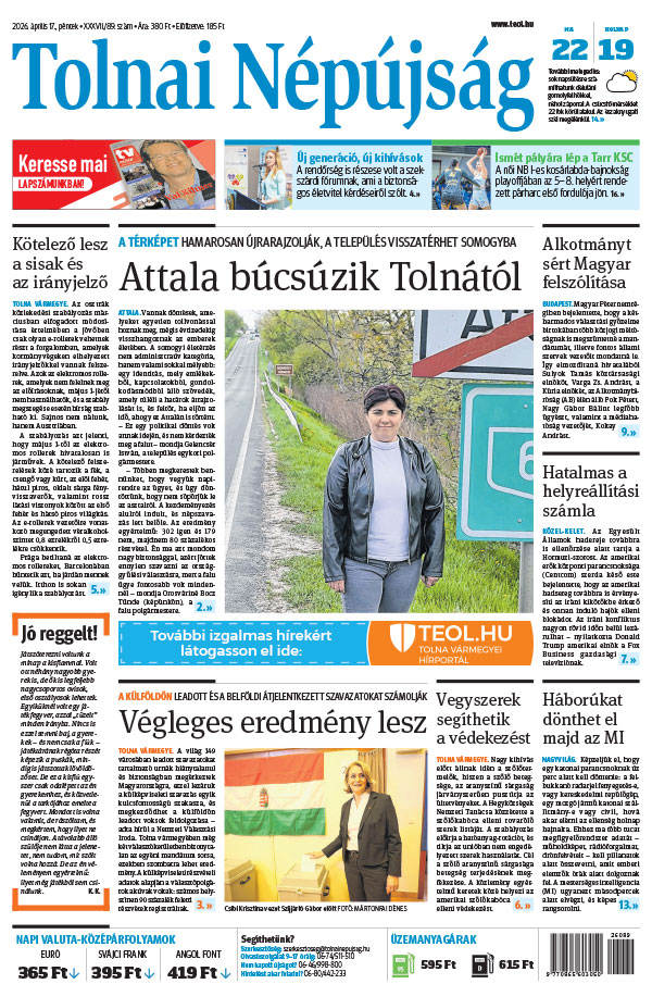 Lapszám: 2026. 04. 17. + MELLÉKLET