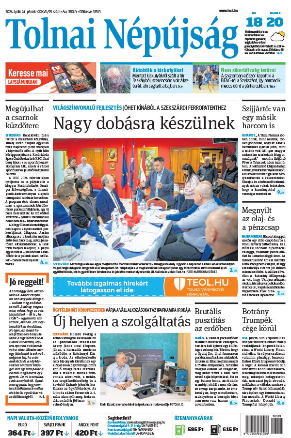 Lapszám: 2026. 04. 24. + MELLÉKLET