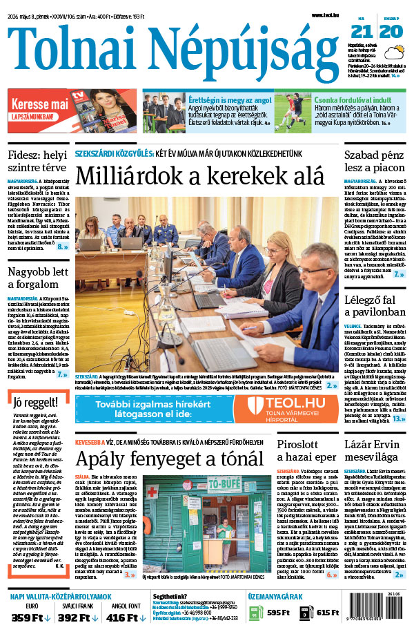 Lapszám: 2026. 05. 08. + MELLÉKLET