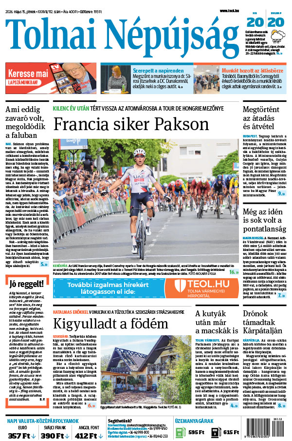 Lapszám: 2026. 05. 15. + MELLÉKLET