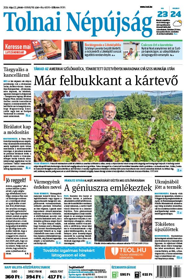 Lapszám: 2026. 05. 22. + MELLÉKLET