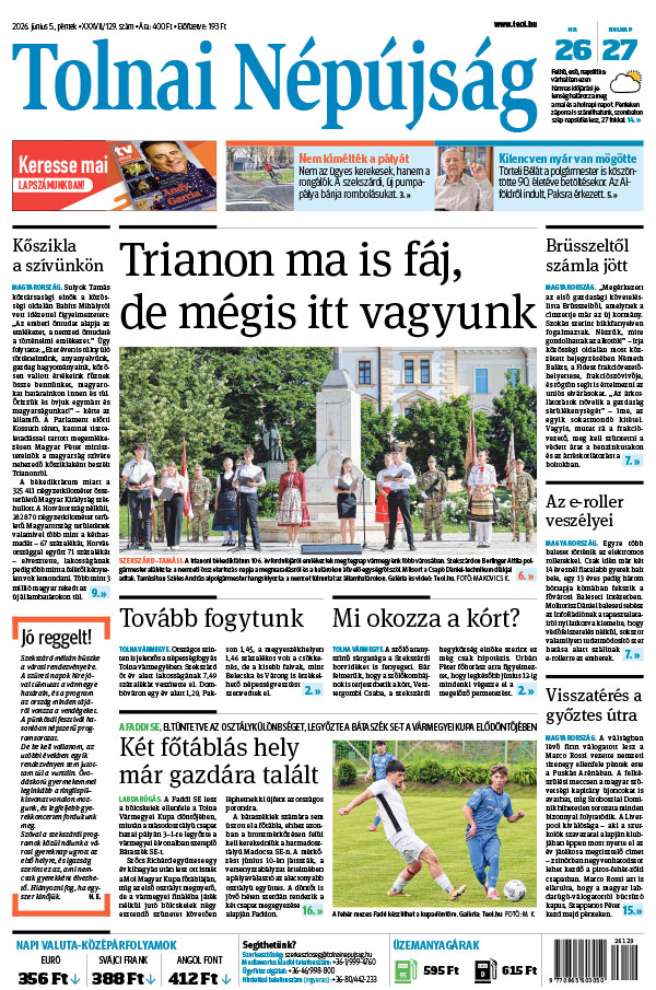 Lapszám: 2026. 06. 05. + MELLÉKLET