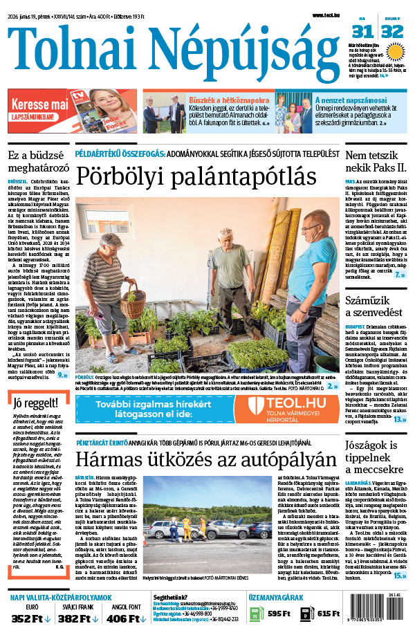 Lapszám: 2026. 06. 19. + MELLÉKLET