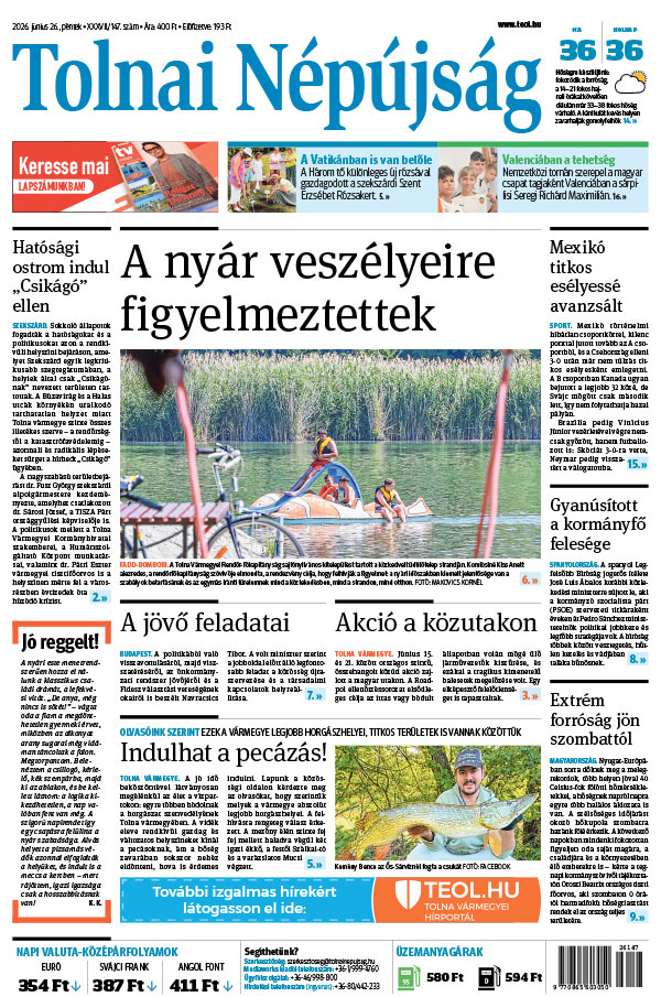 Lapszám: 2026. 06. 26. + MELLÉKLET