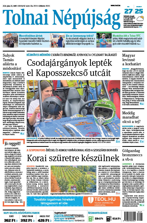 Lapszám: 2026. 07. 20.